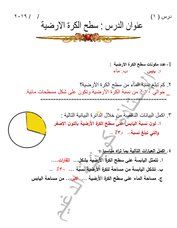 مراجعة بلادي الكويت الصف الخامس 