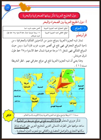 حل كتاب الاجتماعيات للصف السادس الأستاذة جليلة الدغيم