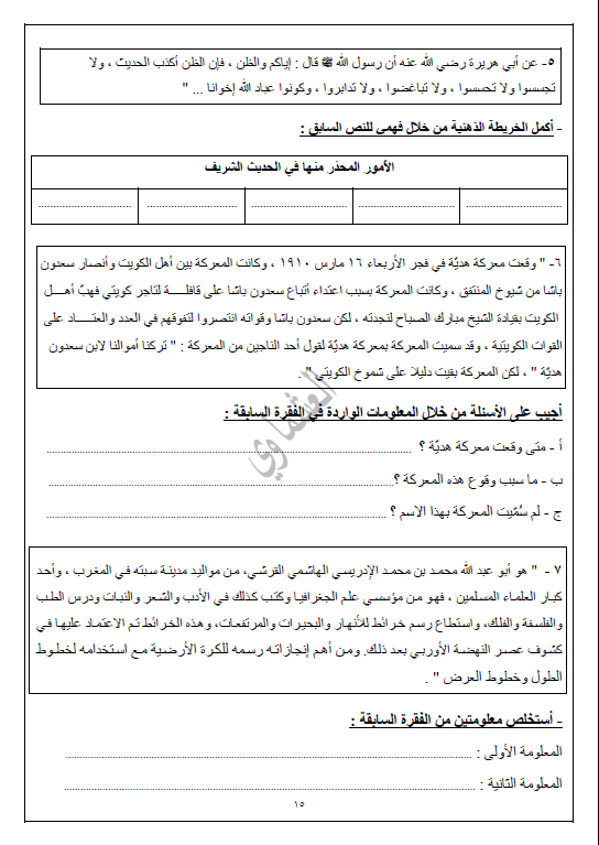 مذكرات العشماوي لغة عربية الجزء 1 الصف السابع 2017-2018