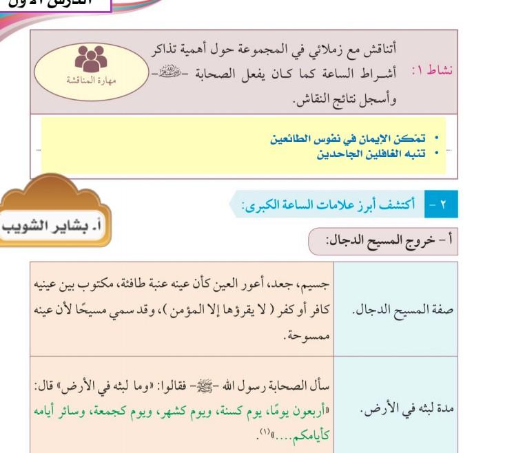 حل الوحدة الرابعة اسلامية الصف الثامن الفصل الثاني