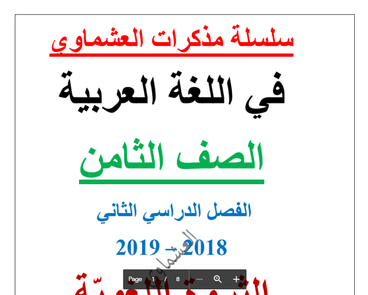 الثروة اللغوية الصف الثامن الفصل الثاني اعداد العشماوي 2018-2019 1 الثروة اللغوية الصف الثامن الفصل الثاني اعداد العشماوي 2018-2019