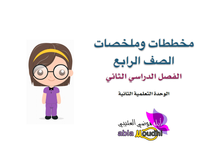 مخططات وملخصات علوم الوحدة الثانية للصف الرابع الفصل الثاني إعداد أ. موضي العتيبي