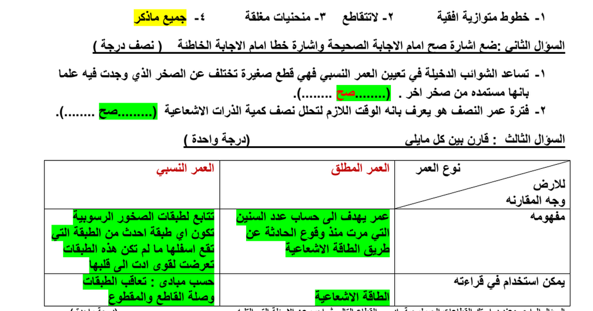 ثانوية سلمان الفارسي حل تدريبات القصير أحياء حادي عشر 2016 2017 مدرستي الكويتية