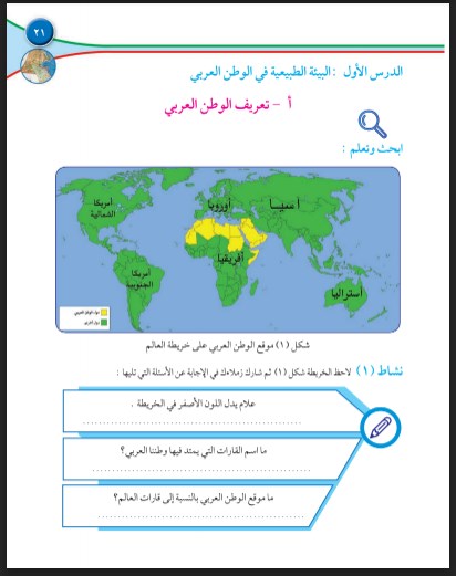 كتاب الاجتماعيات الصف السابع الفصل الاول