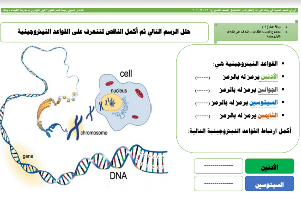 مراجعة وحدة الطفرات علوم الصف التاسع أ. عبير الفودري