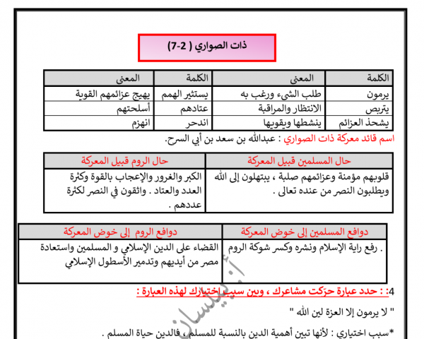 إجابة الوحدة الأولي عربي سابع