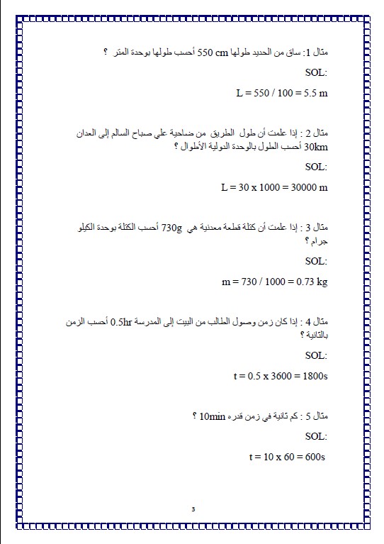 معادلات فيزياء الصف العاشر الفصل الاول اعداد سلمان الرشيدي