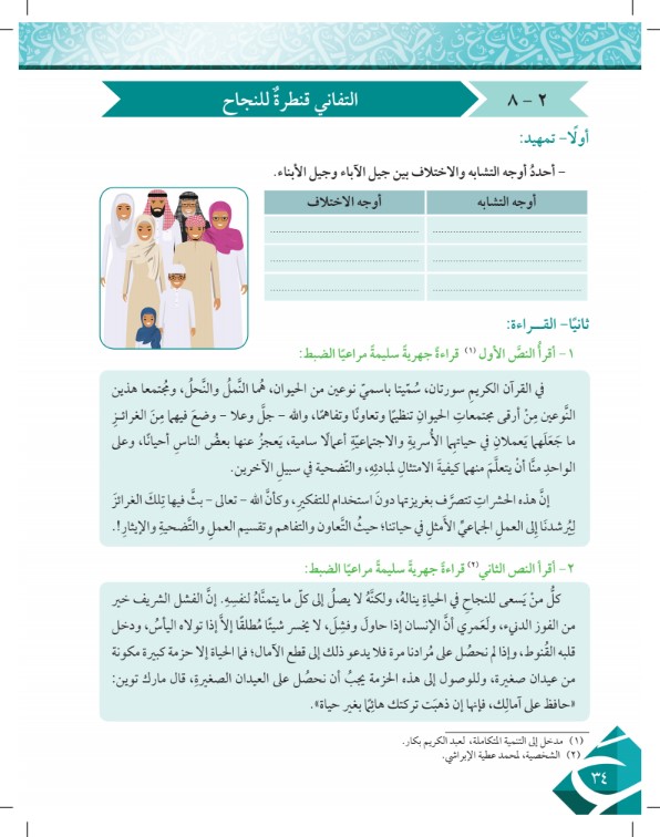 كتاب اللغة العربية تاسع الفصل الاول 2019-2020