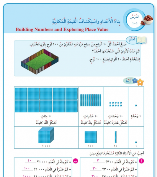 حل كتاب الرياضيات للصف الرابع