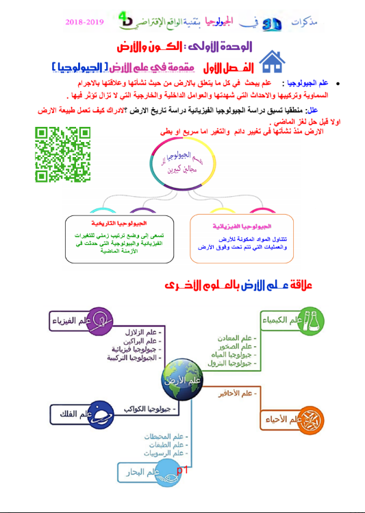 مذكرة جيولوجيا ثري دي الصف الحادي عشر