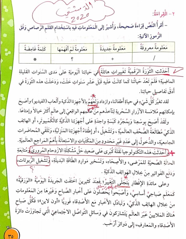حل الوحدة الأولى لغة عربية الصف الرابع الفصل الثاني إعداد الدمشقي