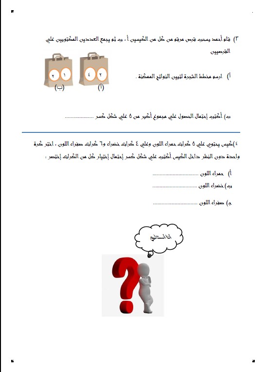 مذكرة رياضيات الصف الخامس الفصل الثاني الأستاذ محمد منصور