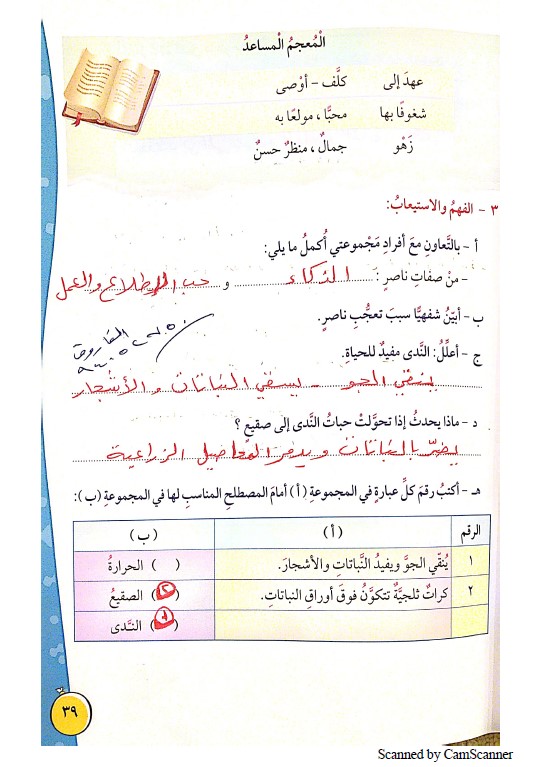 حل كتاب اللغة العربية للصف الخامس الوحدة الاولى الفصل الثاني أ. الفاروق