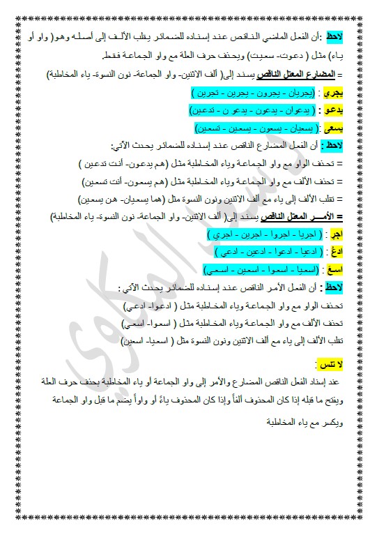 إسناد الأفعال لغة عربية الصف العاشر الفصل الثاني الأستاذ سعد المكاوي